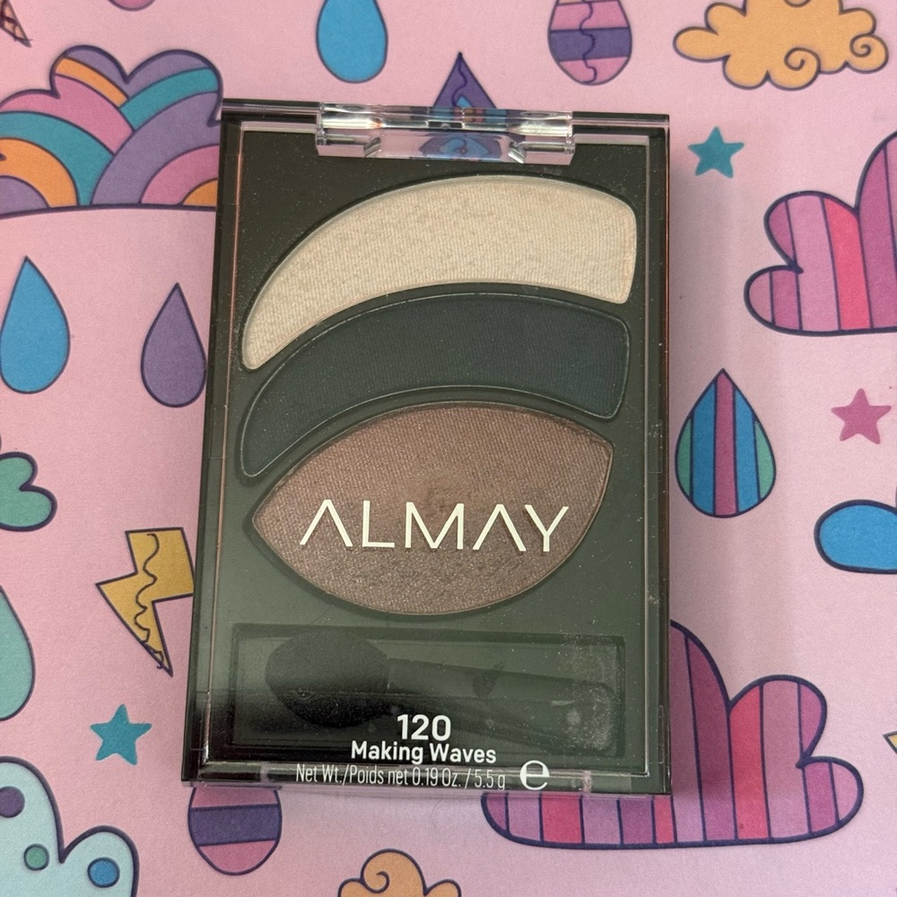 Almay Cream and Black Eyeshadow Trio Palette New
